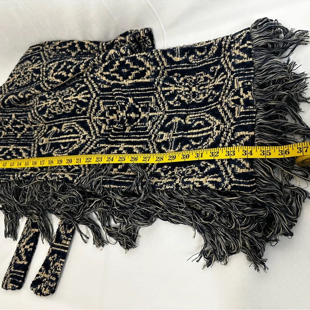 Ralph Lauren Women's Jacquard Nautical Blue Fringe Cardigan/Jacket- Size Large - Picture 12 of 13